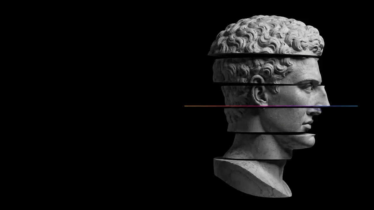 Profil sculptural découpé en strates horizontales décalées
